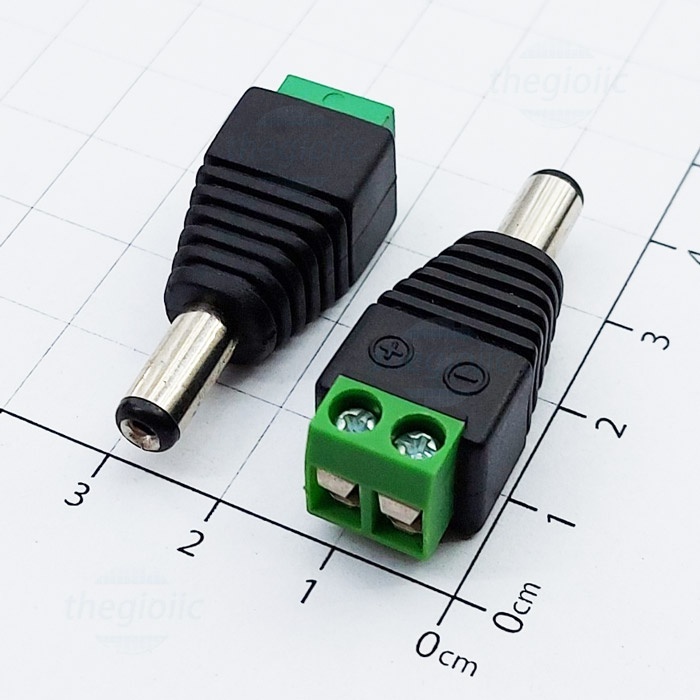 Jack nguồn DC Đực, Jack nguồn DC cái 5.5x2.1mm (Jack cái) 6