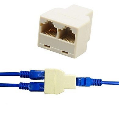 Đầu nối dài và chia dây cáp mạng Internet / LAN 1 ra 2 chuẩn RJ45 3