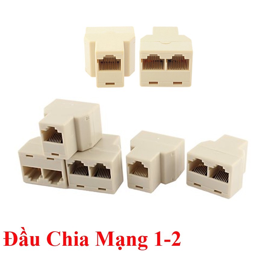 Đầu nối dài và chia dây cáp mạng Internet / LAN 1 ra 2 chuẩn RJ45 4