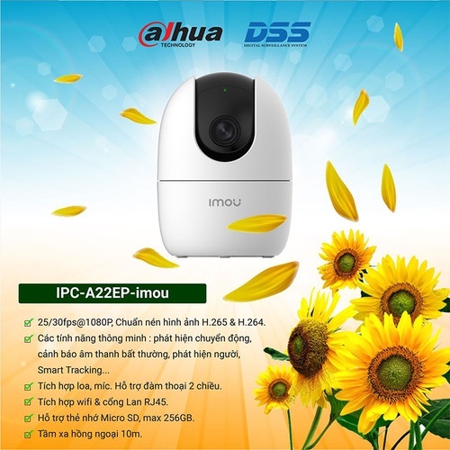 Camera IMOU wifi Ranger A22EP 2M, A42P 4M 2K xoay 360 độ đàm thoại 2 chiều, hỗ trợ còi hú báo động,bảo hành chính hãng (A32EP 3MP,Chỉ camera) 6