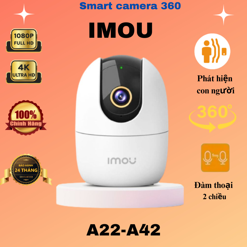 Camera IMOU wifi Ranger A22EP 2M, A42P 4M 2K xoay 360 độ đàm thoại 2 chiều, hỗ trợ còi hú báo động,bảo hành chính hãng (A32EP 3MP,Chỉ camera) 2