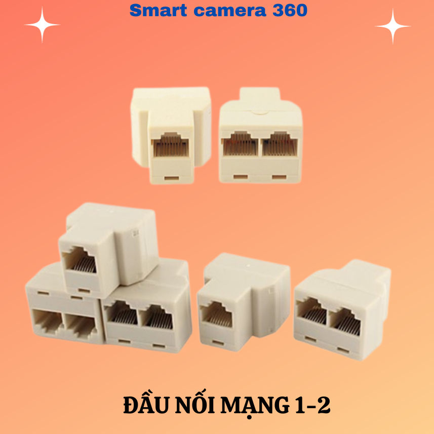 Đầu nối dài và chia dây cáp mạng Internet / LAN 1 ra 2 chuẩn RJ45 2