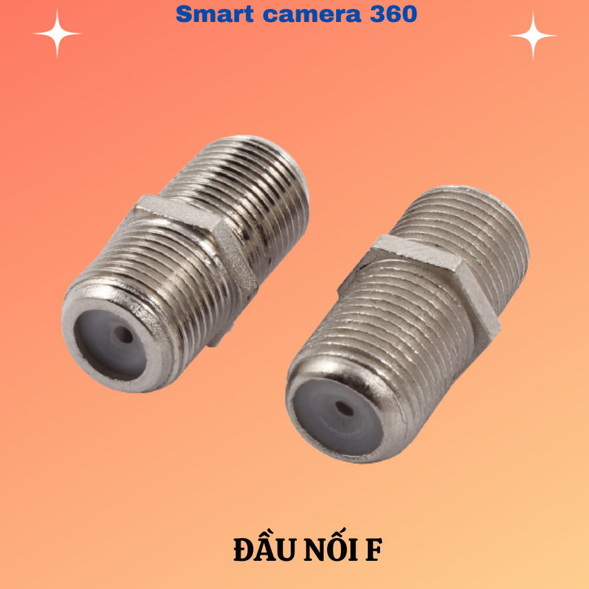 Đầu Jack nối F-F dùng cho cáp RG6, tivi truyền hình, chảo, camera (Đầu F) 2