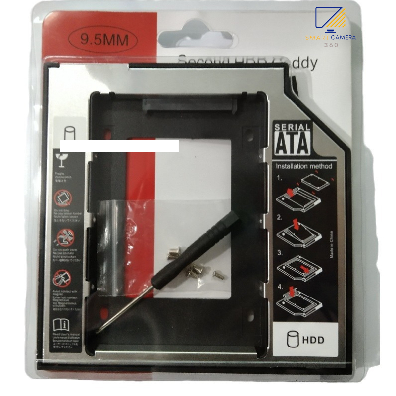 Caddy Bay 9.5mm /12.7mm gắn thêm SSD/HDD SATA 3 - 2.5inch, Khay gắn thêm ổ cứng/ DVD (Mỏng 9.5mm) 3