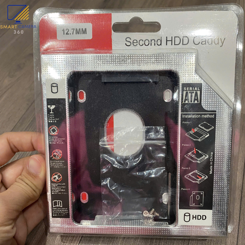 Caddy Bay 9.5mm /12.7mm gắn thêm SSD/HDD SATA 3 - 2.5inch, Khay gắn thêm ổ cứng/ DVD (Mỏng 9.5mm) 7