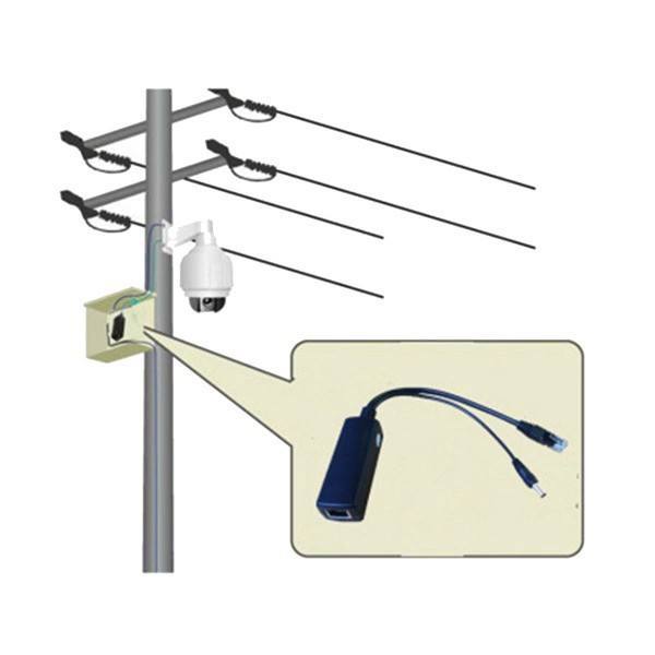 Bộ Spiter PoE 48V sang 12V / 5V - Cấp nguồn Camera, Wifi qua dây mạng (Chân Tròn/Micro/Type-C) (48V-12V chân tròn) 5
