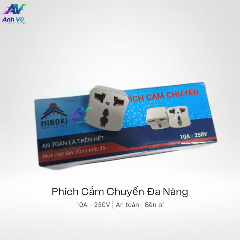 Phích ổ cắm đa năng chuyển 3 chân thành 2 chân 3
