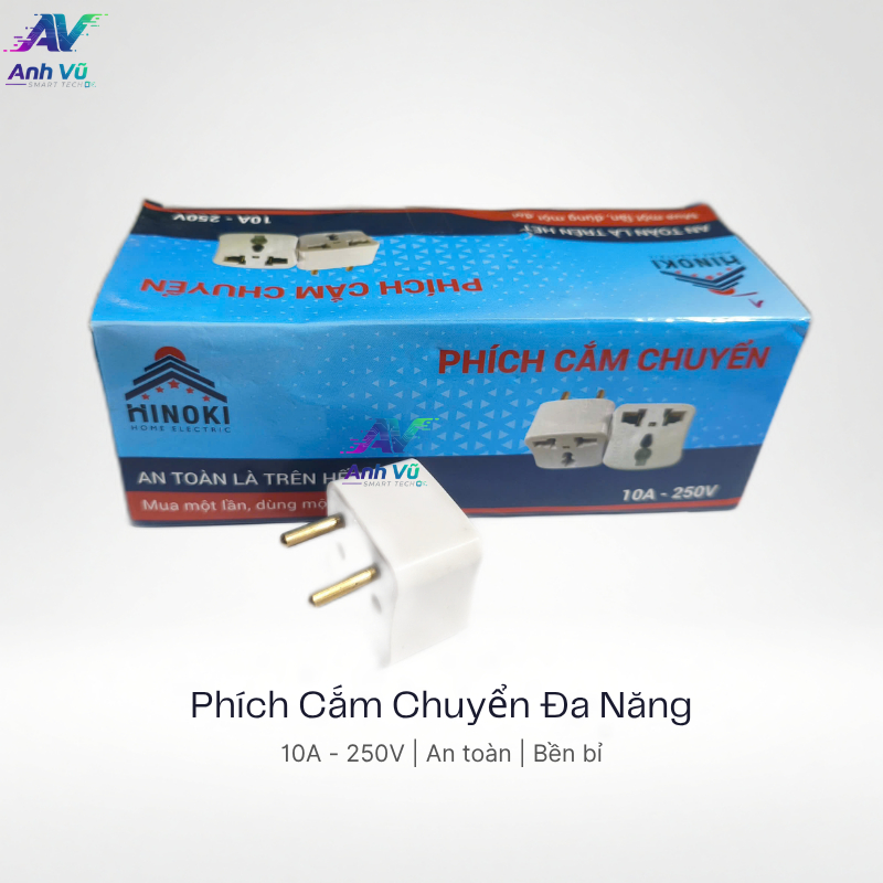 Phích ổ cắm đa năng chuyển 3 chân thành 2 chân 2