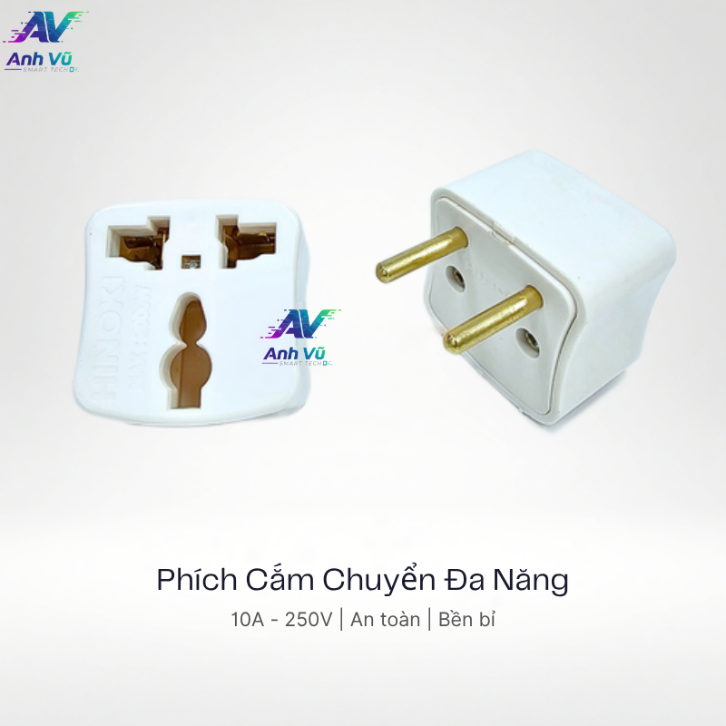 Phích ổ cắm đa năng chuyển 3 chân thành 2 chân
